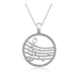 Amazeus 925 Ayar Müzik Temalı Kadın Gümüş Kolye