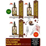 Amazeus Tatlı Badem Yağı Seti (3×50 ml) - Vegan / Kaş Kirpik Fırçası & Spreyli - Parabensiz, Katkısız - 150 ml