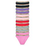 Amazex Store 12 Adet Beli Renkli Lastik Pamuklu Kadın Slip Tutku Külot