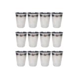 Amazex Store 12 Adet Paslanmaz Çelik Krom Bardak 9 x 7,5 x 5,5cm