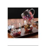 Amazex Store 250 Ml Büyük Cidarlı Çiçekli Bardak 1 Adet Royaleks-1385