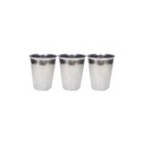 Amazex Store 3 Adet Paslanmaz Çelik Krom Bardak 9 x 7,5 x 5,5cm
