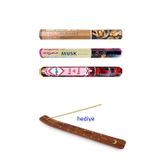 Amazex Store 3 Paket 20 Çubuklu Tütsü Musk - Wood - Red Rose - Kayık Hediyeli