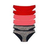 Amazex Store 6 Adet Likralı Kadın Slip Külot Leopar Kırmızı Fuşya