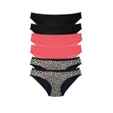 Amazex Store 6 Adet Likralı Kadın Slip Külot Leopar Siyah Fuşya