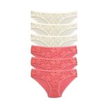 Amazex Store 6 Adet Önü Dantelli Transparan Kadın Slip Külot S35