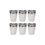 Amazex Store 6 Adet Paslanmaz Çelik Krom Bardak 9 x 7,5 x 5,5cm