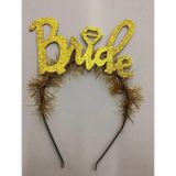 Amazex Store Altın Renk Bekarlığa Veda İtalik Yazı Alyanslı Bride Taç
