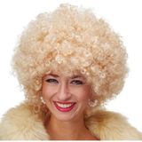 Amazex Store Altın Renk Kıvırcık Afro Bonus Peruk Saç Parti Peruğu Platin Gold