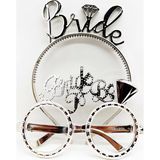 Amazex Store Bride Yazılı Taç Ve Bride To Be Yazılı Gözlük Seti Gümüş Renk