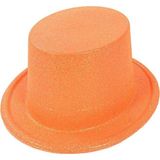 Amazex Store Floresan Turuncu Renk Simli Uzun Fötr Melon Şapka 12 Cm