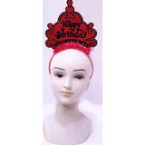 Amazex Store Happy Birthday Neon Kırmızı Renk Doğum Günü Tacı 24x15 Cm