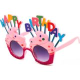 Amazex Store Happy Birthday Yazılı Pembe Fuşya Renk Parti Gözlüğü 12x7 Cm