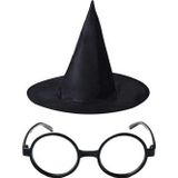 Amazex Store Harry Potter Büyücü Şapkası Ve Harry Potter Büyücü Gözlüğü Siyah Renk