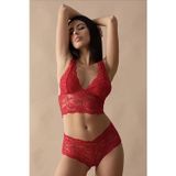 Amazex Store Kırmızı Bralet Dantelli Sütyen Takım 2' Li - 6255