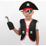 Amazex Store Korsan Yelek + Şapka + Kanca + Maske Çocuk Boy 4-6 Yaş