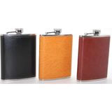 Amazex Store Paslanmaz Çelik Tekli 8 Oz Derili Matara Alk2661