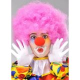 Amazex Store Pembe Renk Kıvırcık Afro Bonus Peruk Takma Saç Ve Kırmızı Burun Seti