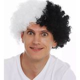 Amazex Store Siyah Beyaz Kıvırcık Afro Bonus Peruk Taraftar Bonus Saç