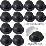 Amazex Store Siyah Renk Simli Melon Yulak Parti Şapkası 12 Adet