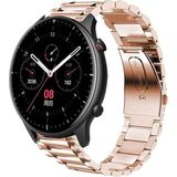 Amazfit Gtr 3 - Gtr 3 Pro - Gtr 2 - Gtr 2e - Gtr 47MM Uyumlu Paslanmaz Çelik Metal Kordon - Amazfit Gtr 3 / Gtr 3 Pro / Gtr 2 / Gtr 2e / Gtr 47mm - Rose Gold