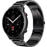 Amazfit Gtr 3 - Gtr 3 Pro - Gtr 2 - Gtr 2e - Gtr 47MM Uyumlu Paslanmaz Çelik Metal Kordon - Amazfit Gtr 3 / Gtr 3 Pro / Gtr 2 / Gtr 2e / Gtr 47mm - Siyah