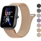 Amazfit Gts / Gts 2 / Gts 2 Mini / Gts 2e / Gts 3 / Gts 4 Mini / Gts 4 Milanese Hasır Metal Kordon - Rose Gold