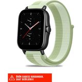 Amazfit Gts / Gts 2 / Gts 2e / Gts 2mini / Gt S3 / Gt S4 Mini Uyumlu Hasır Örgü Cırtlı Kordon 20MM - Açık Yeşil