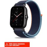Amazfit Gts / Gts 2 / Gts 2e / Gts 2mini / Gt S3 / Gt S4 Mini Uyumlu Hasır Örgü Cırtlı Kordon 20MM - Deep Navy