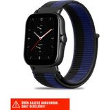 Amazfit Gts / Gts 2 / Gts 2e / Gts 2mini / Gt S3 / Gt S4 Mini Uyumlu Hasır Örgü Cırtlı Kordon 20MM - Siyah - Lacivert