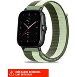 Amazfit Gts / Gts 2 / Gts 2e / Gts 2mini / Gt S3 / Gt S4 Mini Uyumlu Hasır Örgü Cırtlı Kordon 20MM - Yeşil