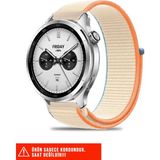 Amazfit Pace / Gtr 2 / Gtr 2e / Gtr 3 / Gtr 3 Pro / Gtr 47MM Uyumlu Hasır Örgü Cırtlı Kordon 22MM - Bej
