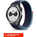 Amazfit Pace / Gtr 2 / Gtr 2e / Gtr 3 / Gtr 3 Pro / Gtr 47MM Uyumlu Hasır Örgü Cırtlı Kordon 22MM - Deep Navy