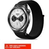 Amazfit Pace / Gtr 2 / Gtr 2e / Gtr 3 / Gtr 3 Pro / Gtr 47MM Uyumlu Hasır Örgü Cırtlı Kordon 22MM - Siyah
