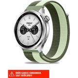 Amazfit Pace / Gtr 2 / Gtr 2e / Gtr 3 / Gtr 3 Pro / Gtr 47MM Uyumlu Hasır Örgü Cırtlı Kordon 22MM - Yeşil
