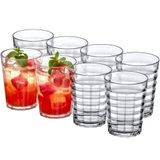 Amazing Abby - Buz Küpü - 16 oz Plastik Bardak (8'li Set), Şeffaf Yüksek Toplar, İstiflenebilir, BPA İçermez, Kırılmaz, Bulaşık Makinesinde Yıkanabilir