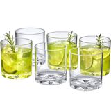 Amazing Abby - Liberty - 12 oz Plastik Bardaklar (6'lı Set), Plastik İçecek Bardakları, Tamamen Şeffaf Yüksek Toplar, Yeniden Kullanılabilir Plastik Bardaklar, BPA İçermez, Kırılmaz, Bulaşık
