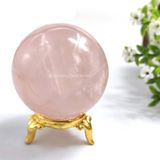 Amazing Gemstone Gül kuvars kristal küre yuvarlak küre küre tutucu standı, doğal şifa taş küre masaj için meditasyon kristal ızgara büyücülük malzemeleri Reiki yoga