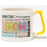 Amazing Mom Baskılı Anneler Günü Hediyelik Sarı Kulplu Modern Seramik Kupa