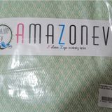 Amazon Ev Naturel Krem-Yeşil Çift Kişilik Pike Takımı