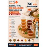 Ambalaj Express.com.tr 50 Adet Sızdırmaz 60 ml Mini Saklama Kabı Sosluk Buzluk Kabı, Et Suyu, Kemik Suyu, Sos Kabı Mutfak