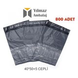Ambalaj İstanbul 40*50+5 Cepli Kargo Poşeti 800 ADET - 18S-Siyah