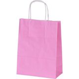 Ambalaj Pazarı Burgu Saplı Pembe Kağıt Çanta 18X8X24 cm - 25 Adet