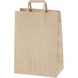 Ambalaj Pazarı Flat Saplı Kraft Kağıt Çanta 19X8X24 cm - 250 Adet