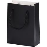 Ambalaj Pazarı Mini Hediyelik Siyah Karton Çanta 10X5X14 cm - 100 Adet - --
