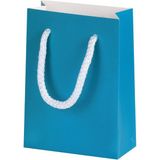 Ambalaj Pazarı Mini Hediyelik Turkuaz Karton Çanta 10X5X14 cm - 100 Adet - --