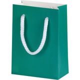 Ambalaj Pazarı Mini Hediyelik Yeşil Karton Çanta 10X5X14 cm - 100 Adet - --