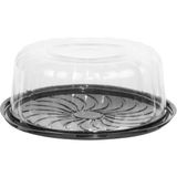 Ambalaj Pazarı Plastik Pasta Kabı 26 cm - 50 Adet - Siyah