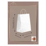 AMBALAJDÜNYAM Burgu Saplı Beyaz Kraft Kağıt Çanta 25x12x31 - (10 Adet) (Beyaz Kağıt Poşet Çanta)