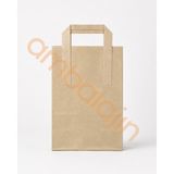 Ambalajın 18 × 8 × 24 cm Dıştan Kağıt Saplı Kraft Çanta – Küçük Boy Kağıt Poşet - 25 Adet